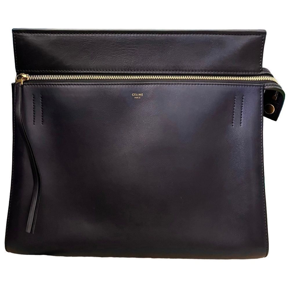 CELINE The Edge Bag - Medium (Largest) Black Calfskin with Gold Hardware
